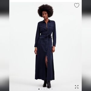 Madewell Utility Tie-Waist Maxi Shirtdres NT965 Size XS